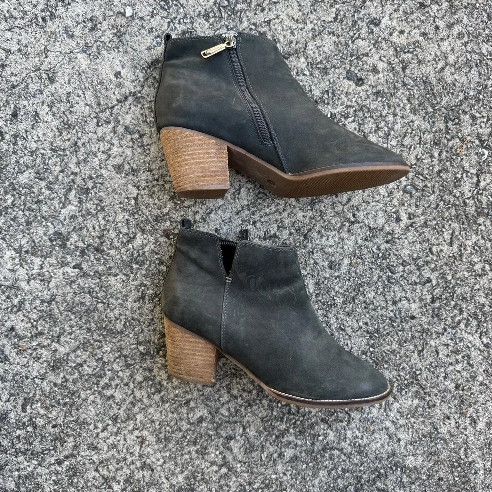 Blondo Norma Womens Sz 10 M Slate Grey Nubuck Waterproof Heeled Bootie *Peeling* - Picture 6 of 14